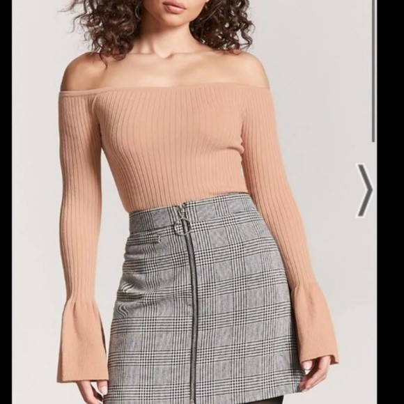 Cream Forever 21 Off-Shoulder Sweater - Picture 1 of 7